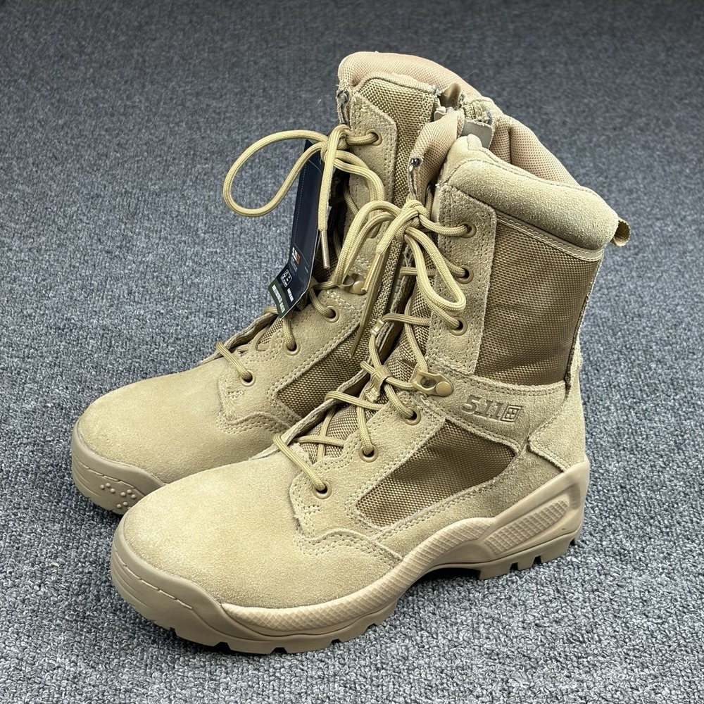 5.11 ATAC 2.0 8" ARID Tactical Boots Coyote Side Zip NWT Men's Size US 7 Combat